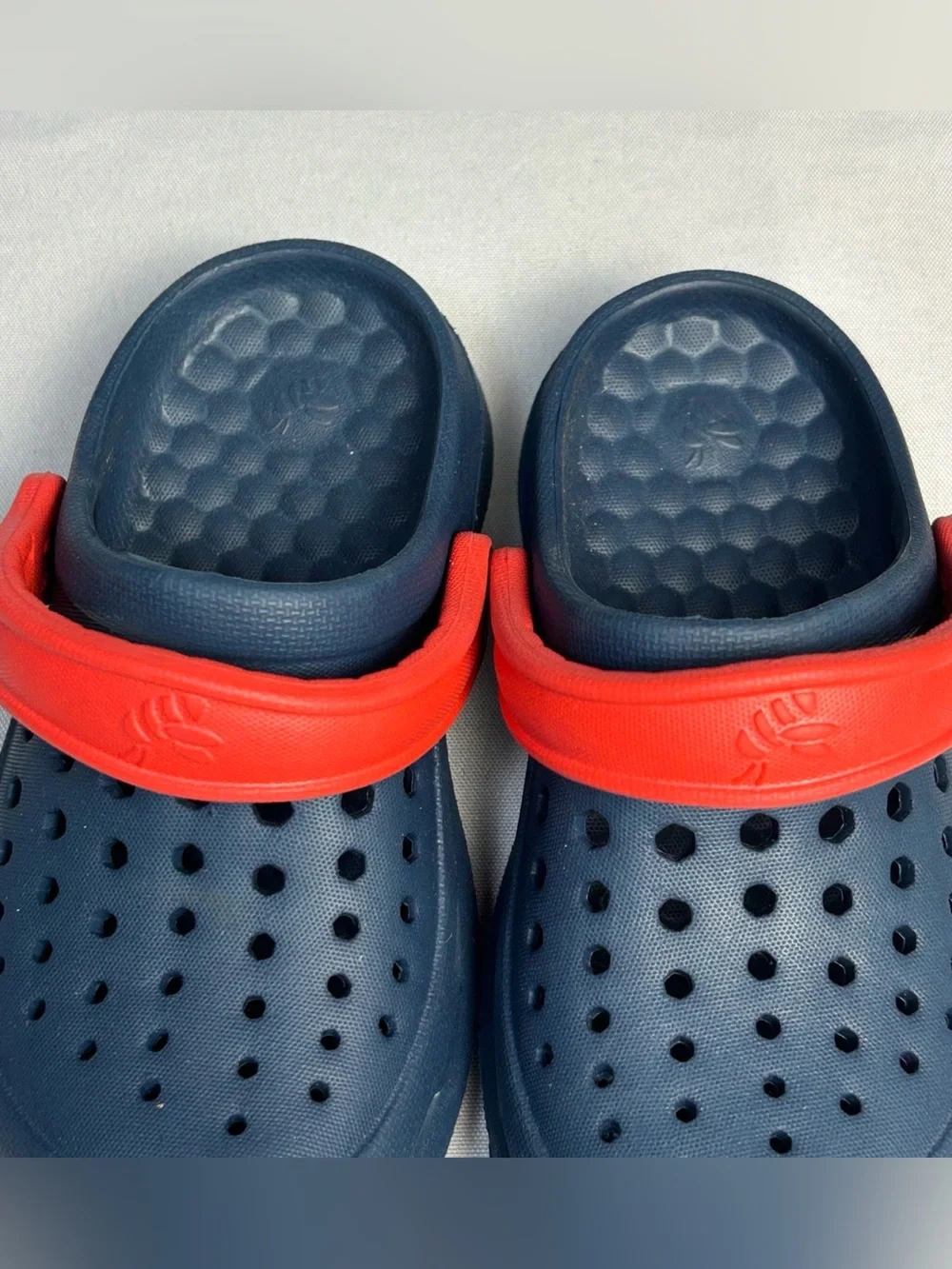 Joybees Toddler 8/9 Navy Clog Red Heel Strap Water Outdoor Shoes Breathable